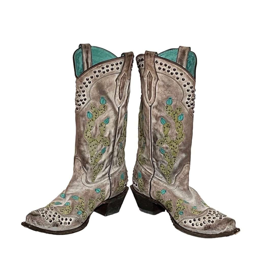 Corral Women’s Boots, Embroidered Cactus, 9